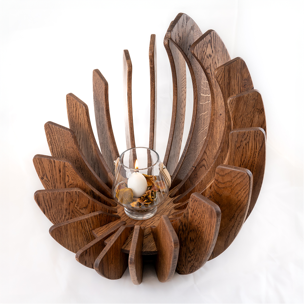BIG LEAF Ø50cm | LYSESTAGE/SKULPTUR | MASSIVT EGETRÆ