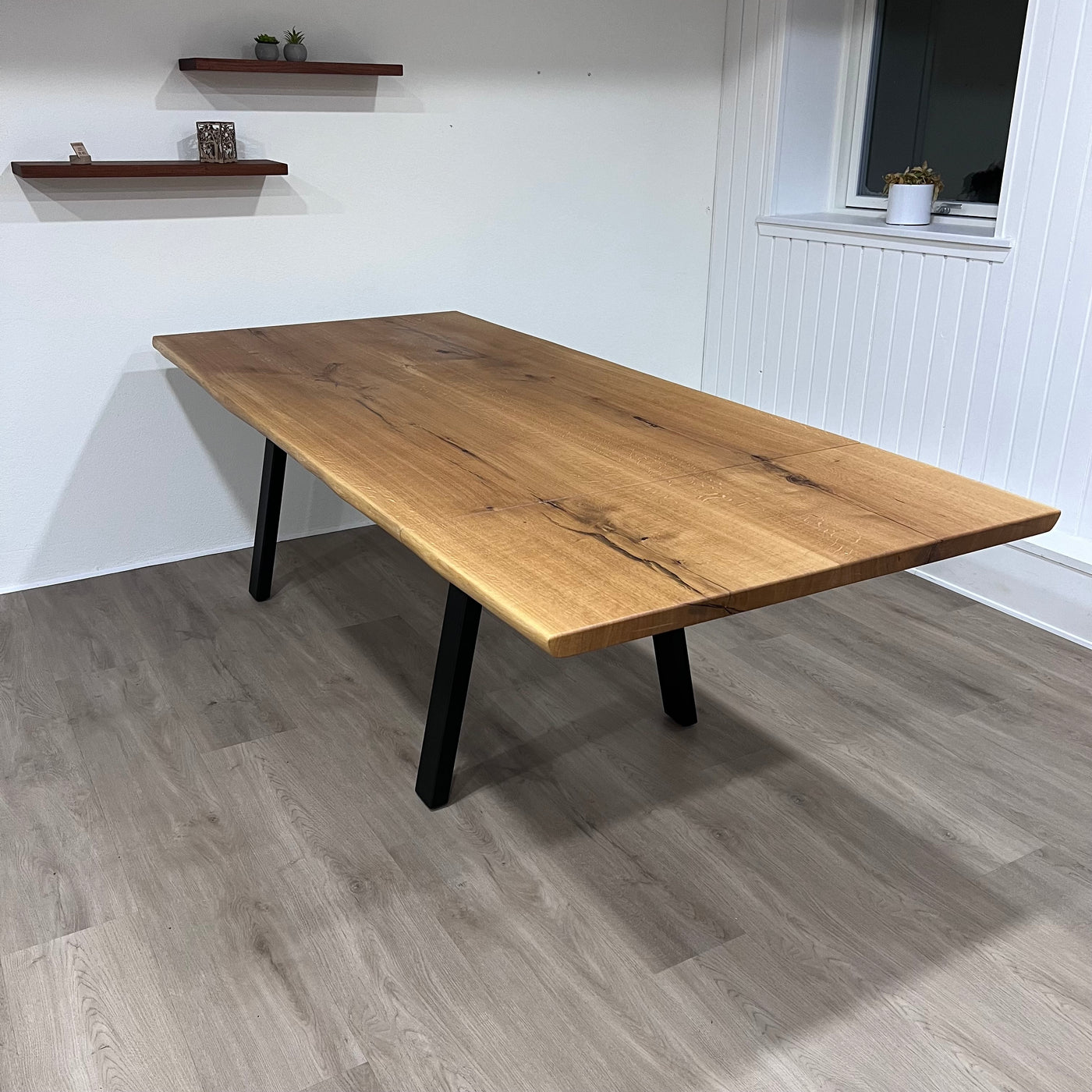 Spisebord | Egetræ | 180cm x 100cm + 45cm tillægsplade
