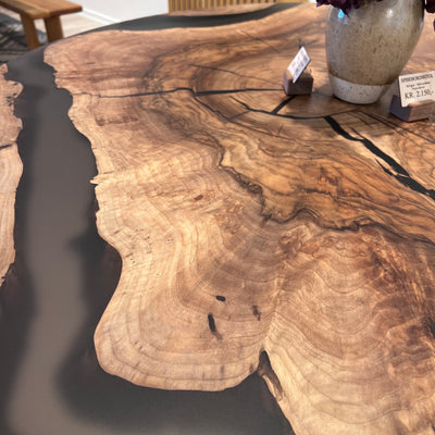 > INSPIRATIONSBORD < | SPISEBORD | FRANSK VALNØD M/EPOXY |  Ø120CM